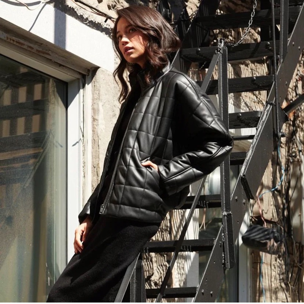 RD Style Charcoal Quilted Bomber Jacket